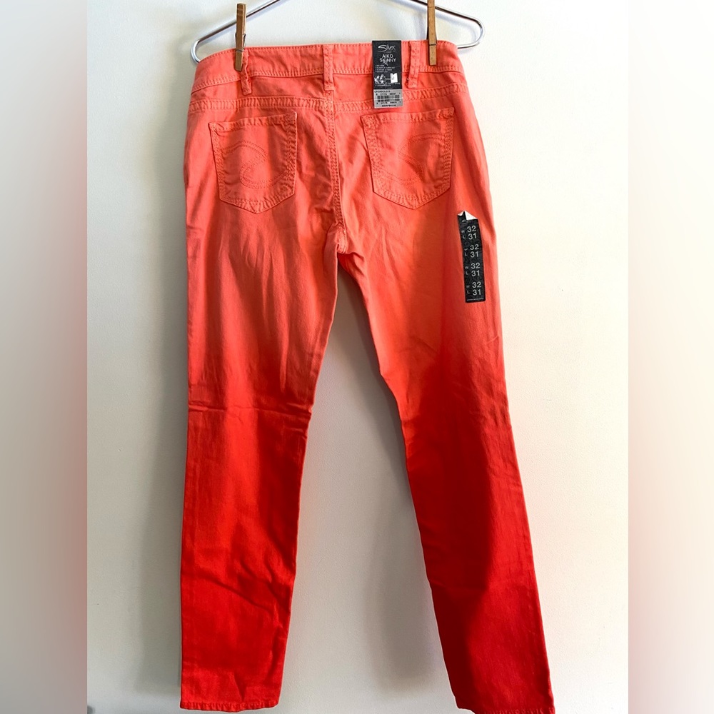 New Silver Jeans Co Aiko skinny orange/red ombré - Picture 2 of 6